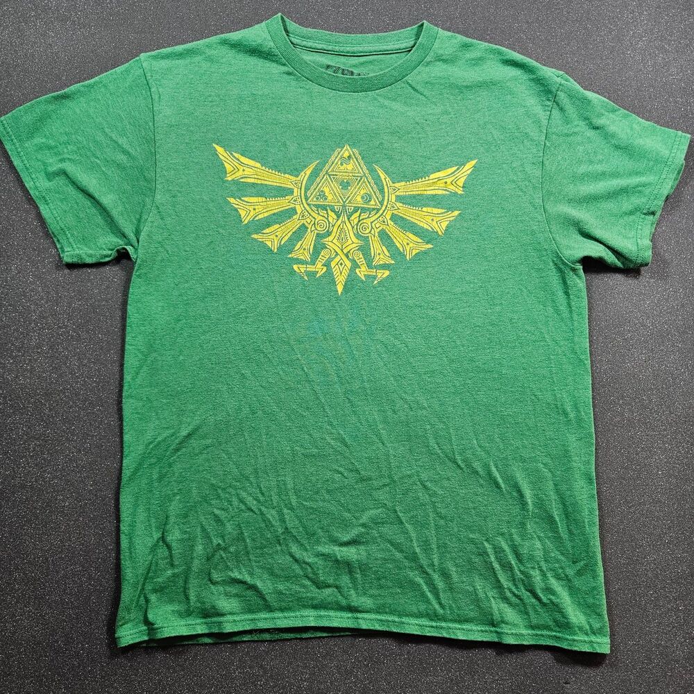 Legend of Zelda T-Shirt Men’s M Green Hylian Crest Nintendo Graphic Tee